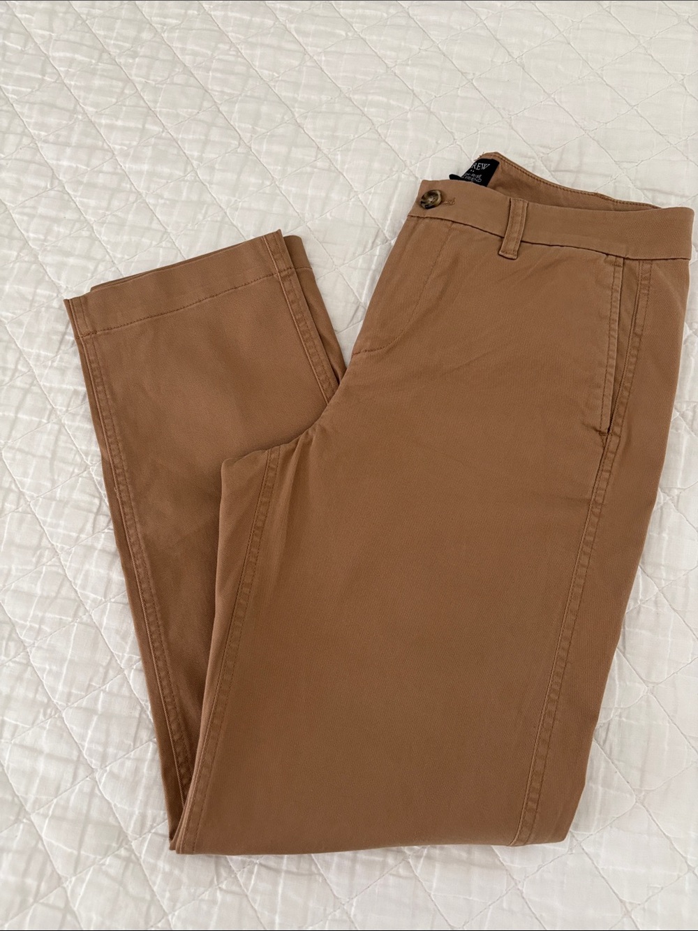 J. Crew Straight-Leg Pants in Tan Brown